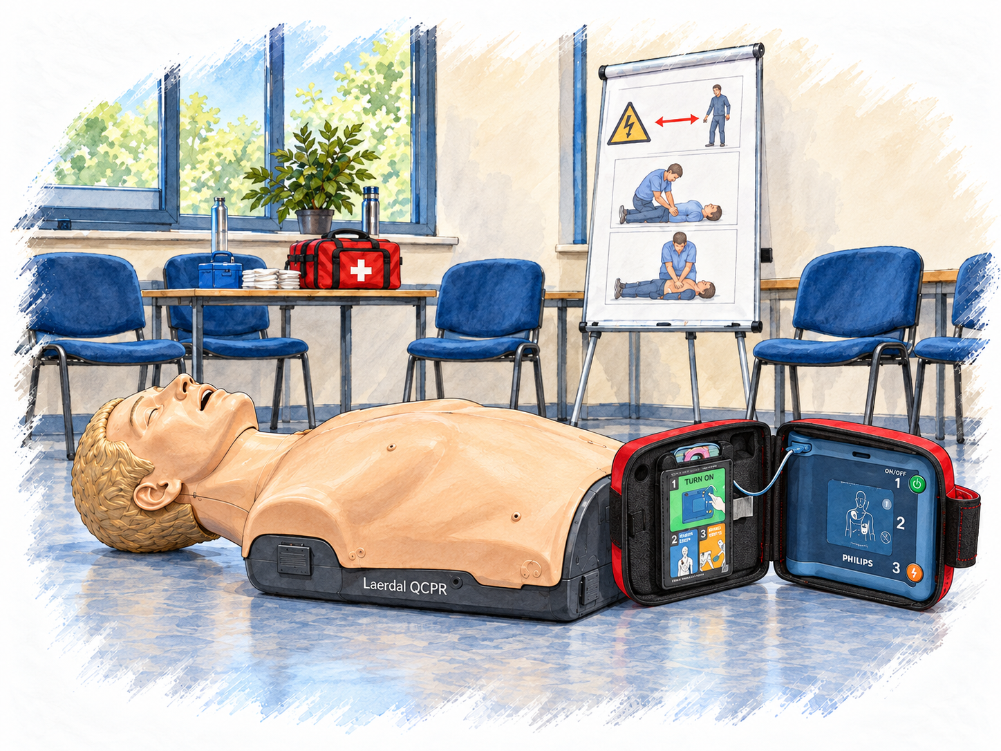 Tréning KPR a použitia AED Philips HeartStart FRx
